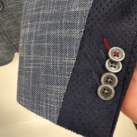 Robert Graham Downhill Blue Textured Blazer Jacket Sportcoat 42R 42 R - Picture 5 of 6